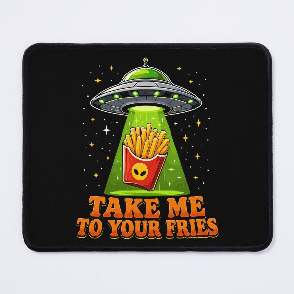 Item preview, Take Me to Your Fries Funny Alien UFO Food Pun designed and sold by JasKei-Designs.