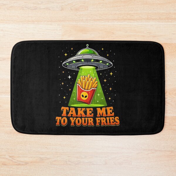 Item preview, Take Me to Your Fries Funny Alien UFO Food Pun designed and sold by JasKei-Designs.