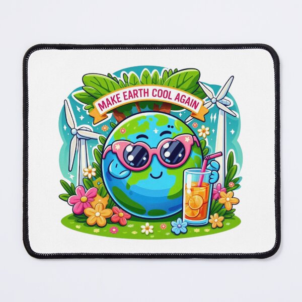 Item preview, Make Earth Cool Again Cute Chibi Planet Climate Change designed and sold by carestazafeli.