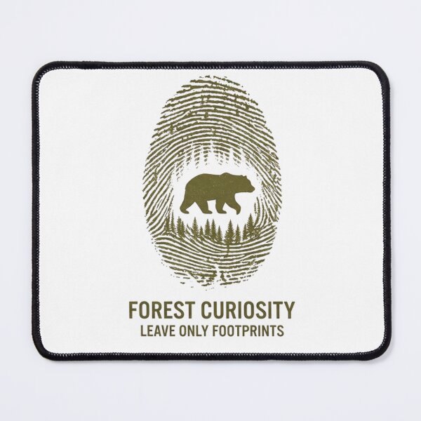 Item preview, Forest Curiosity Bear Fingerprint Retro Silhouette - Leave Only Footprints designed and sold by GabeMountainArt.