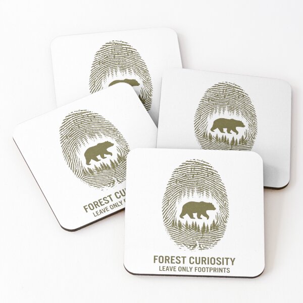 Item preview, Forest Curiosity Bear Fingerprint Retro Silhouette - Leave Only Footprints designed and sold by GabeMountainArt.