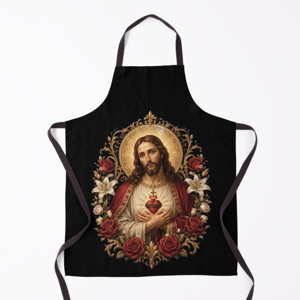 Item preview, Sacred Jesus Heart Floral Catholic Devotional Icon Art Faith designed and sold by OlakunleOloroz.
