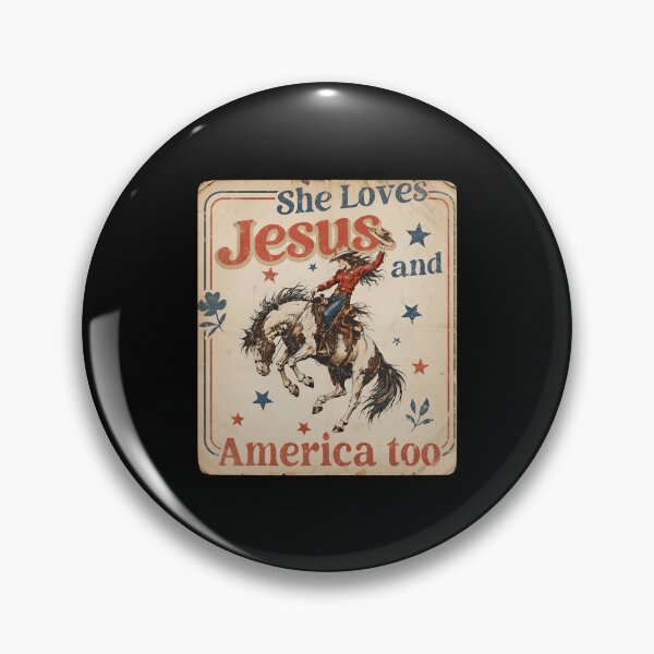Item preview, She Loves Jesus & America Too Christian 4th of July Cowgirl Vintage designed and sold by gre-good-sweet.