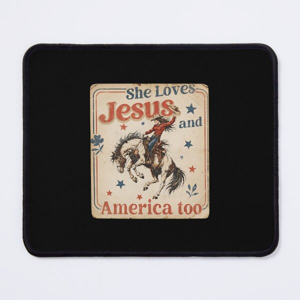 Item preview, She Loves Jesus & America Too Christian 4th of July Cowgirl Vintage designed and sold by gre-good-sweet.