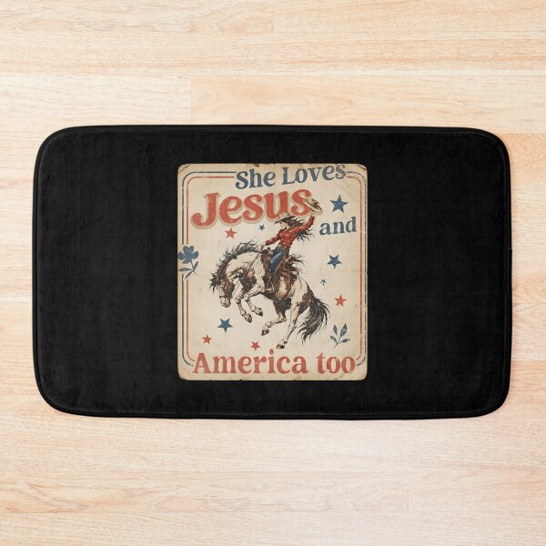 Item preview, She Loves Jesus & America Too Christian 4th of July Cowgirl Vintage designed and sold by gre-good-sweet.