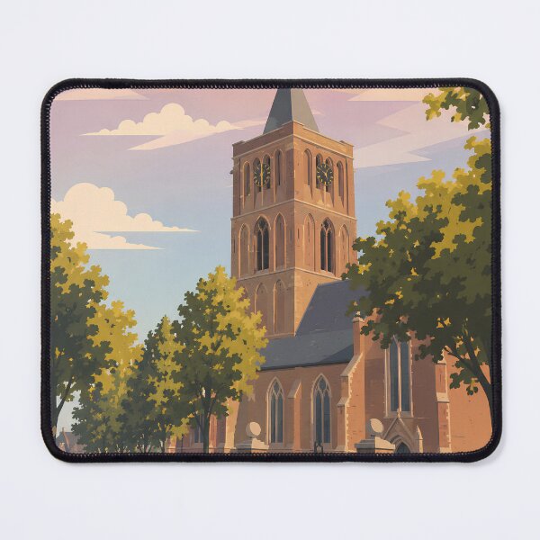 Item preview, Oude Jeroenstoren Vintage Travel Poster | Noordwijk, Netherlands Historic Church Wall Art designed and sold by EM DESIGN STUDIO.