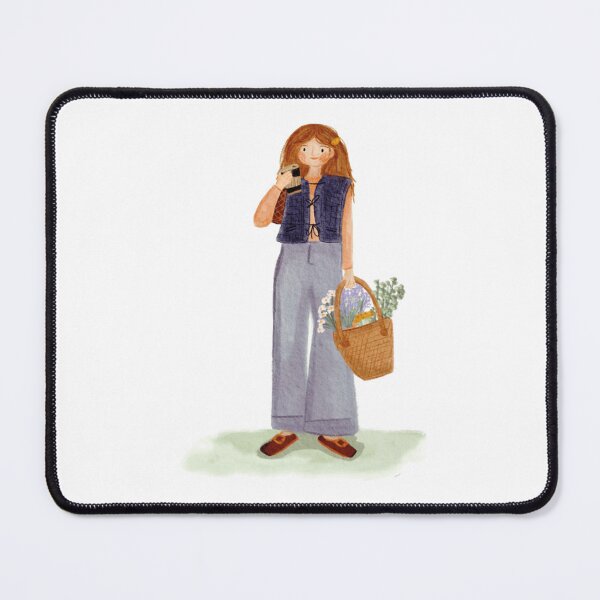 Item preview, Slow Morning Girl with Flower Basket Art designed and sold by Solerodriguart.