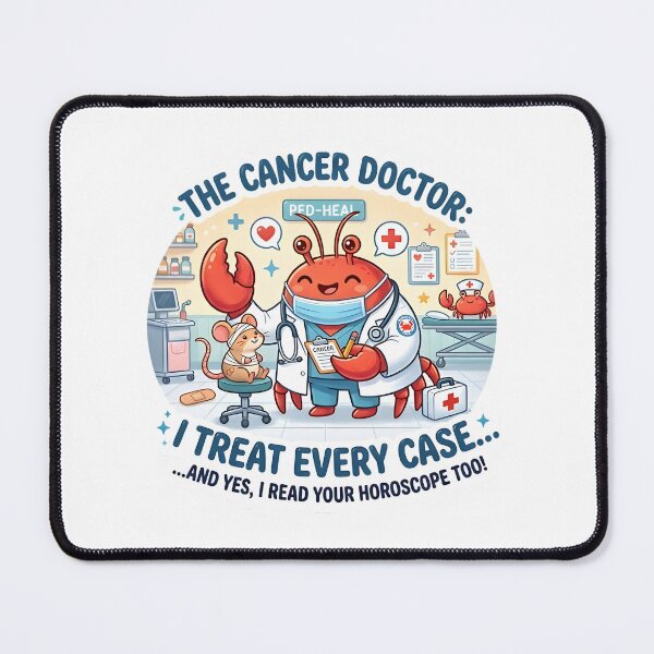 Item preview, Funny Cancer Doctor Crab Zodiac Pun Cartoon Art designed and sold by Zodiac Celestial Art.