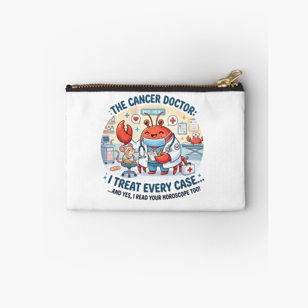 Item preview, Funny Cancer Doctor Crab Zodiac Pun Cartoon Art designed and sold by Zodiac Celestial Art.