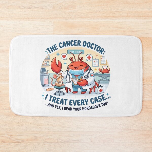 Item preview, Funny Cancer Doctor Crab Zodiac Pun Cartoon Art designed and sold by Zodiac Celestial Art.