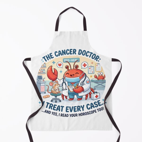 Item preview, Funny Cancer Doctor Crab Zodiac Pun Cartoon Art designed and sold by Zodiac Celestial Art.