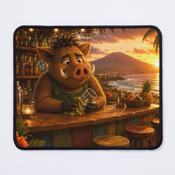 Item preview, Lonely Bartender — Mojito Missing His Friends at Sunset designed and sold by CanaryVibesArt.