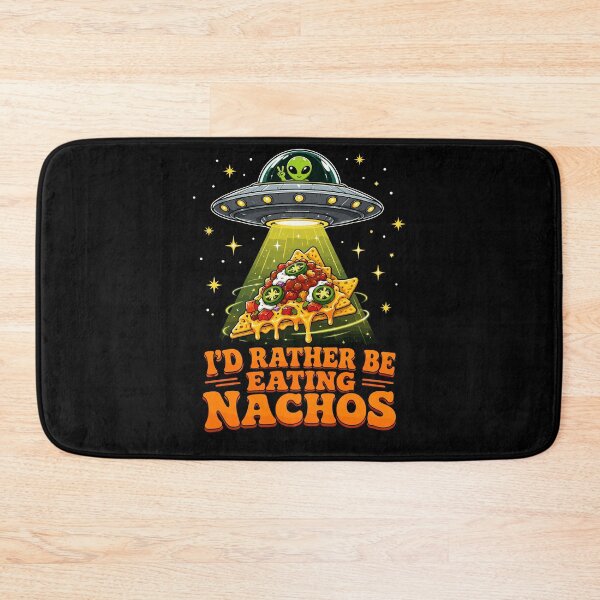 Item preview, I'd Rather Be Eating Nachos Funny Alien UFO Food designed and sold by JasKei-Designs.