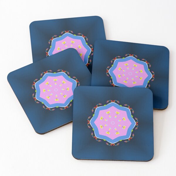 Item preview, Navy and Pink Confetti Mandala Pattern designed and sold by Tinsleybluebell.