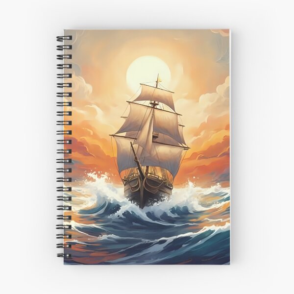 Item preview, Majestic Sailing Ship Through Stormy Sunset Seas designed and sold by ArtFrameStudio.