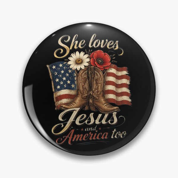 Item preview, She Loves Jesus and America Too Cowboy Cowwgirl 4th of July designed and sold by OlakunleOloroz.