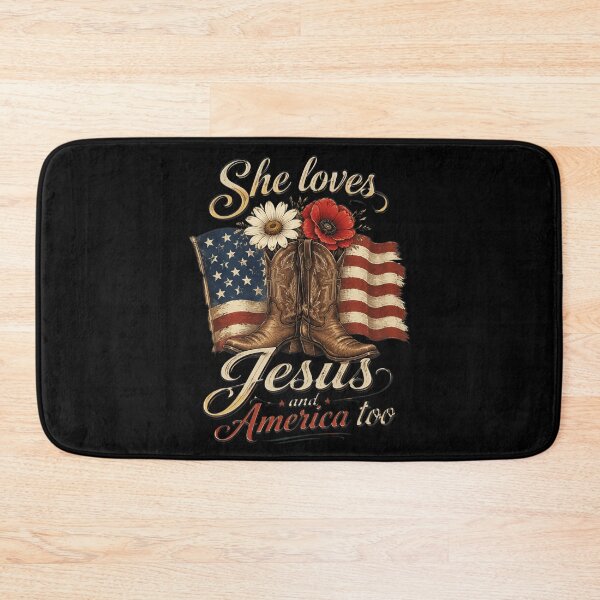 Item preview, She Loves Jesus and America Too Cowboy Cowwgirl 4th of July designed and sold by OlakunleOloroz.