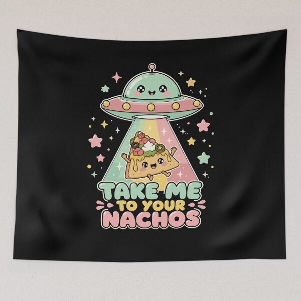 Item preview, Take Me to Your Nachos Cute Kawaii Alien UFO designed and sold by JasKei-Designs.