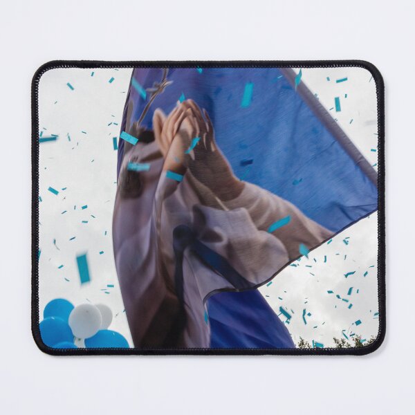 Item preview, Blue Confetti and Flag With Praying Hands at Outdoor Celebration With Balloons and Parade designed and sold by Nmallia.