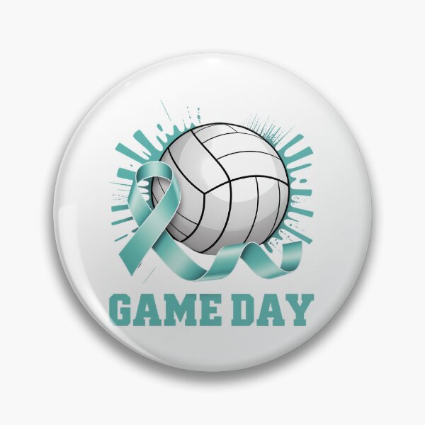 Item preview, Game Day Cervical Cancer Awareness Ribbon Teal Volleyball designed and sold by SapfireStuArt.
