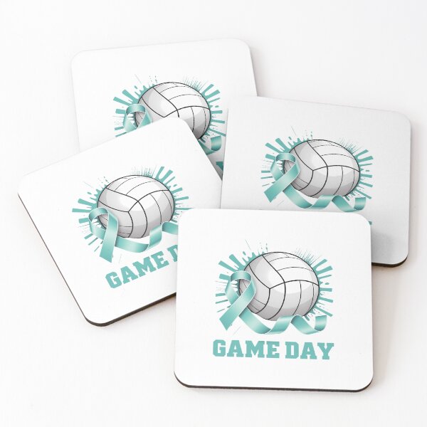 Item preview, Game Day Cervical Cancer Awareness Ribbon Teal Volleyball designed and sold by SapfireStuArt.
