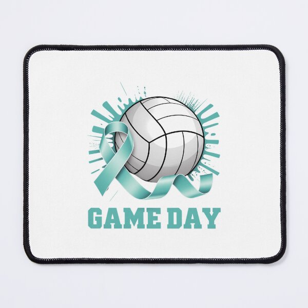 Item preview, Game Day Cervical Cancer Awareness Ribbon Teal Volleyball designed and sold by SapfireStuArt.