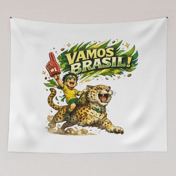 Item preview, Brazil Jaguar Football Fan T-Shirt designed and sold by Drofted.