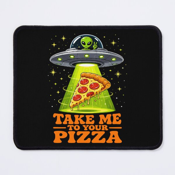 Item preview, Take Me to Your Pizza Funny Alien UFO Food Pun designed and sold by JasKei-Designs.