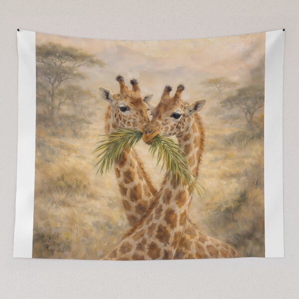 Item preview, Two Giraffes Eating Leaves designed and sold by M-Y-A-R-T-.
