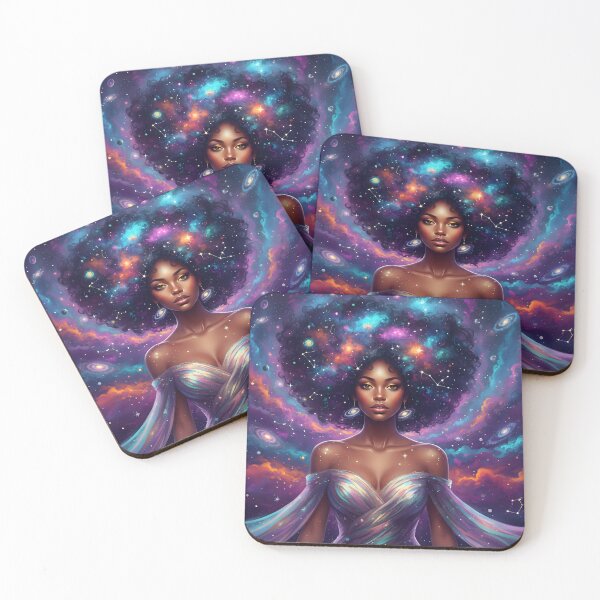 Item preview, Celestial Goddess with Cosmic Galaxy Hair designed and sold by ArtFrameStudio.
