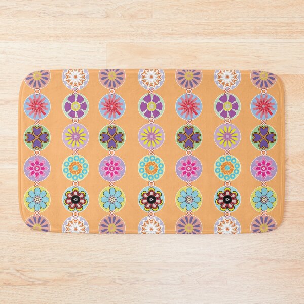 Item preview, Colorful Floral Geometric Seamless Pattern on Peach Background designed and sold by ChaReePat.