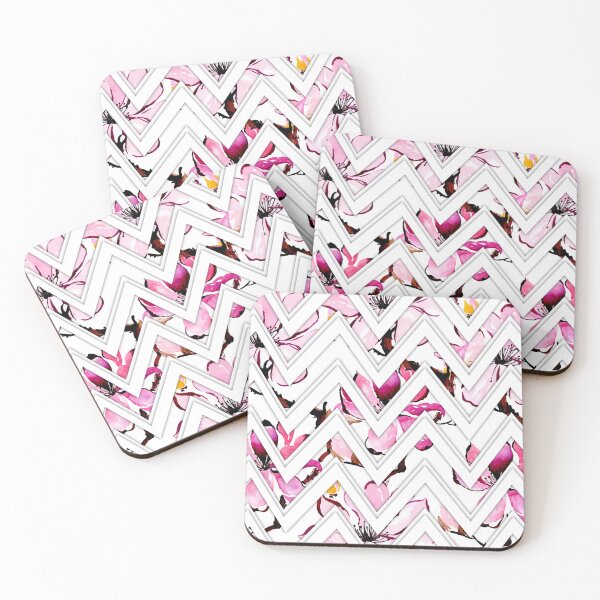 Item preview, Pink Watercolor Floral Chevron Zigzag Seamless Botanical Pattern designed and sold by DERA RAY.