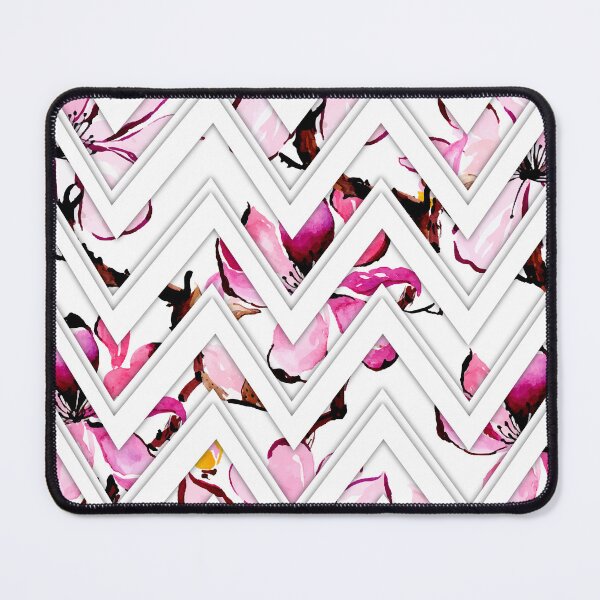 Item preview, Pink Watercolor Floral Chevron Zigzag Seamless Botanical Pattern designed and sold by DERA RAY.