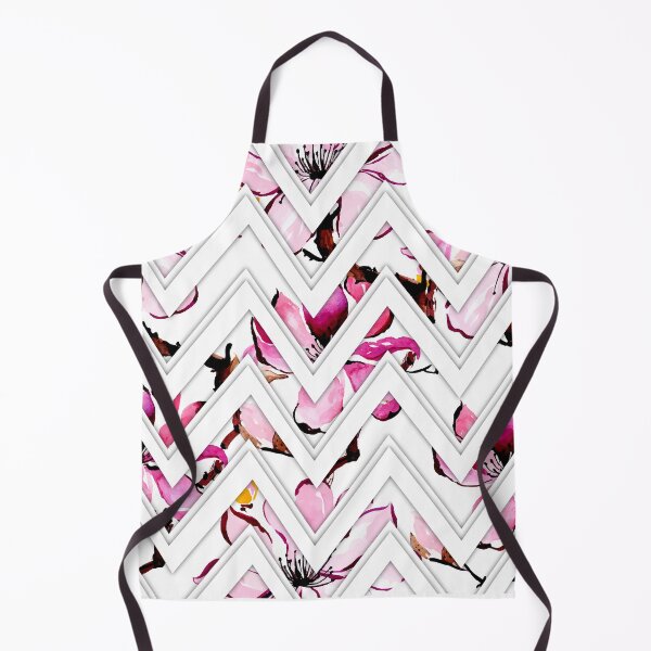 Item preview, Pink Watercolor Floral Chevron Zigzag Seamless Botanical Pattern designed and sold by DERA RAY.