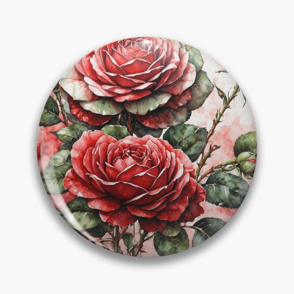 Item preview, Red Roses Watercolor Art — Floral Print designed and sold by RawNaturePrints.
