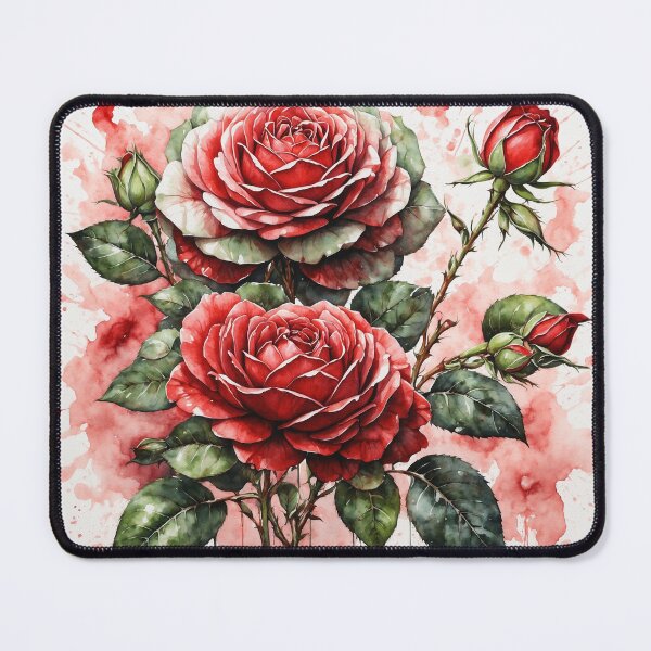 Item preview, Red Roses Watercolor Art — Floral Print designed and sold by RawNaturePrints.