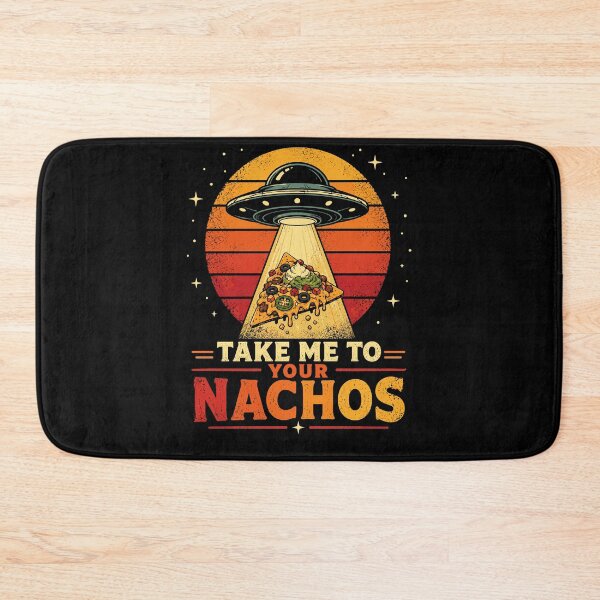 Item preview, Take Me to Your Nachos Retro Alien UFO Food Pun designed and sold by JasKei-Designs.
