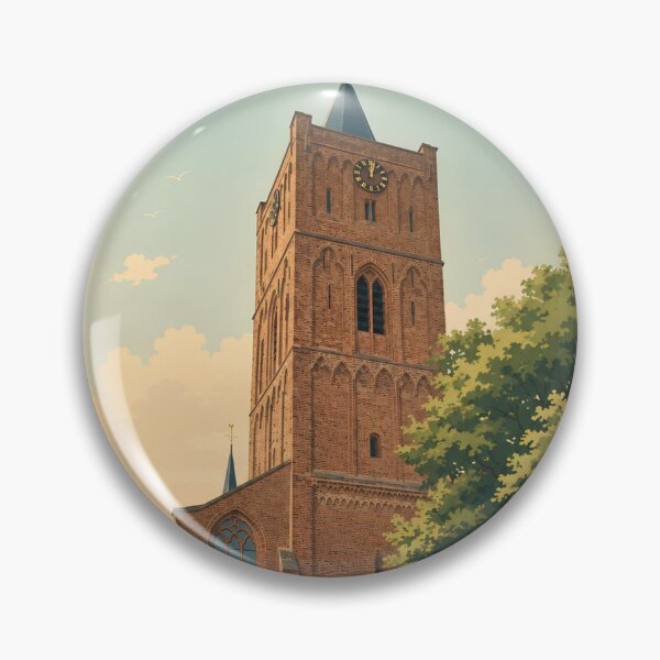 Item preview, Oude Jeroenskerk Vintage Travel Poster | Noordwijk, Netherlands Historic Church Wall Art designed and sold by EM DESIGN STUDIO.
