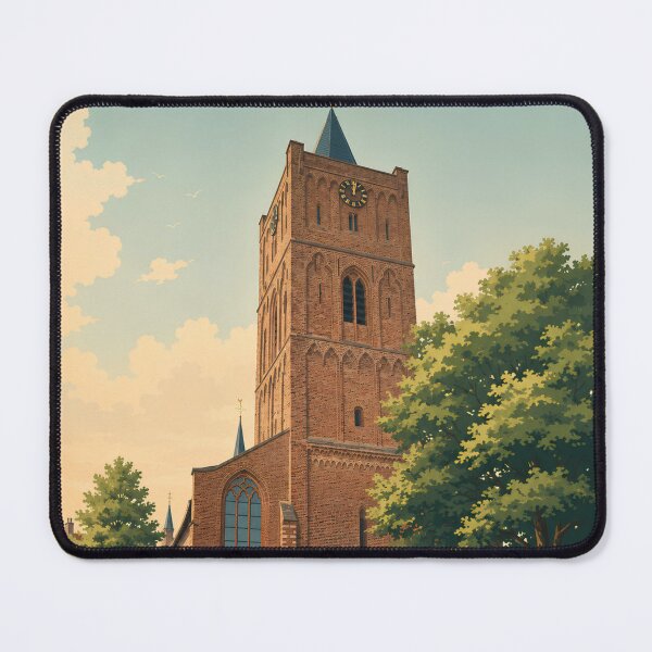 Item preview, Oude Jeroenskerk Vintage Travel Poster | Noordwijk, Netherlands Historic Church Wall Art designed and sold by EM DESIGN STUDIO.