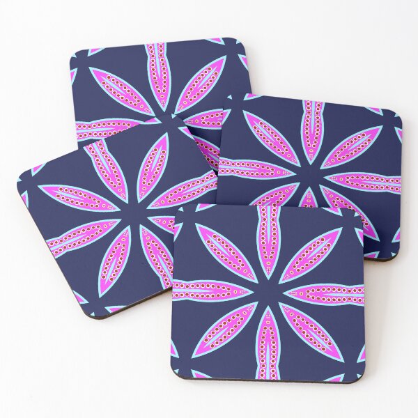 Item preview, Navy and Magenta Starburst Geometric Pattern designed and sold by Tinsleybluebell.