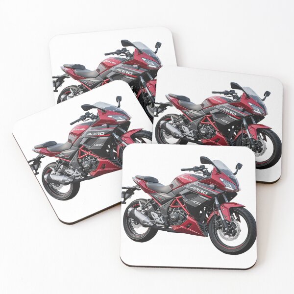 Item preview, Red Sport Motorcycle with Aerodynamic Racing Fairings designed and sold by Artisan Finds Online.