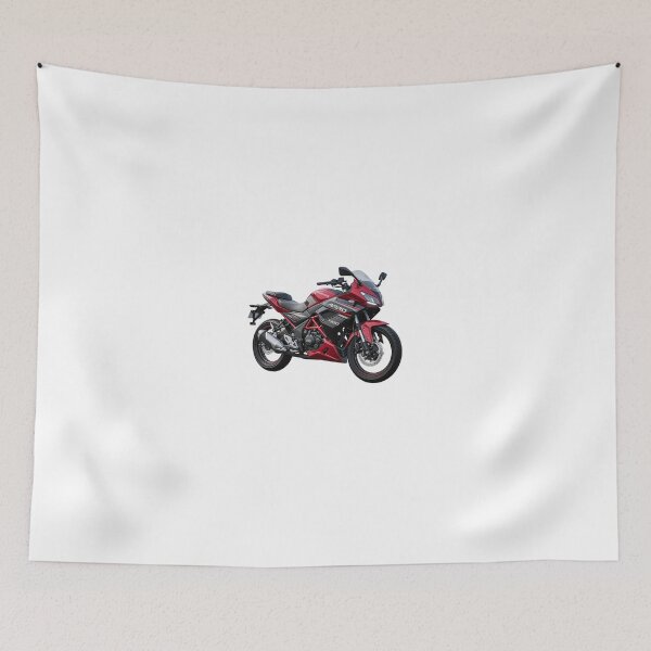 Item preview, Red Sport Motorcycle with Aerodynamic Racing Fairings designed and sold by Artisan Finds Online.