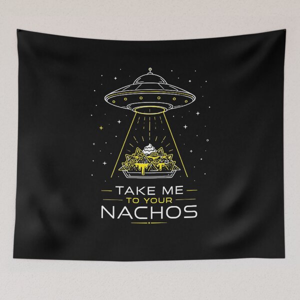 Item preview, Take Me to Your Nachos Minimalist Alien UFO Food Pun designed and sold by JasKei-Designs.