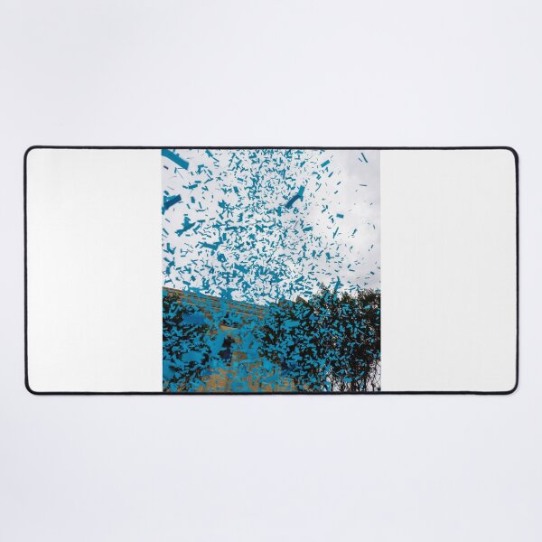 Item preview, Blue Confetti Falling Over Historic Building During Outdoor Celebration and Festival designed and sold by Nmallia.