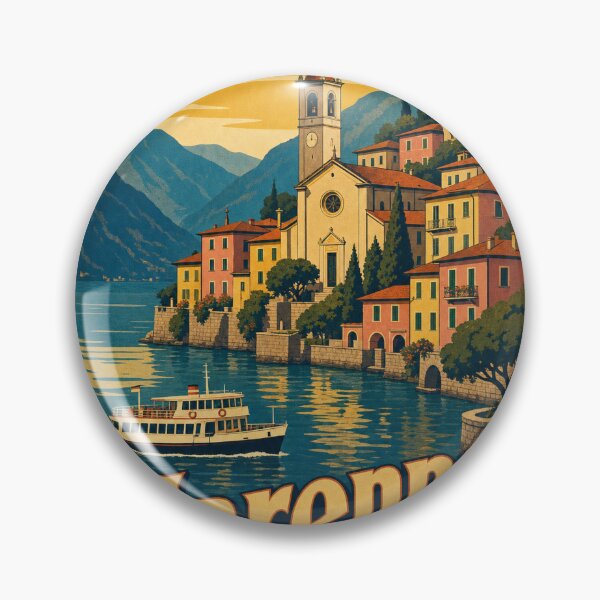 Item preview, Varenna Italy Travel Souvenir Retro Illustration designed and sold by VisualArtsOasis.