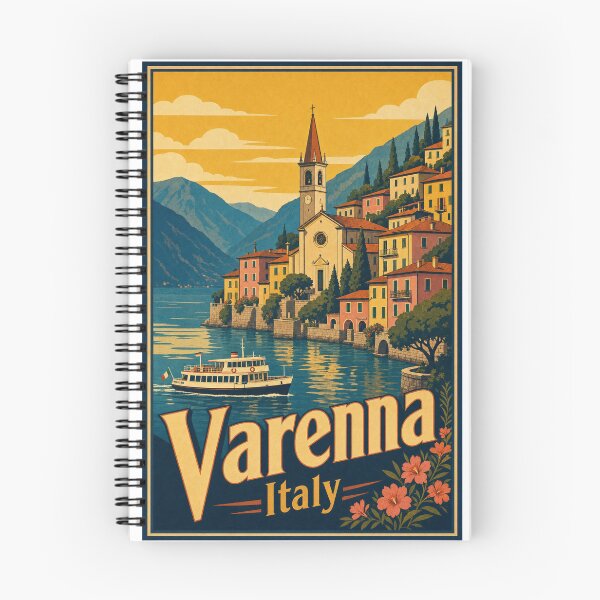 Item preview, Varenna Italy Travel Souvenir Retro Illustration designed and sold by VisualArtsOasis.