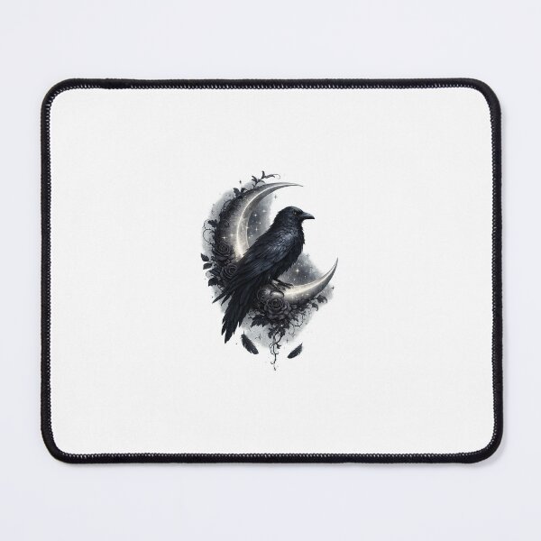 Item preview, midnight raven on crescent moon designed and sold by Roseartwork-02.
