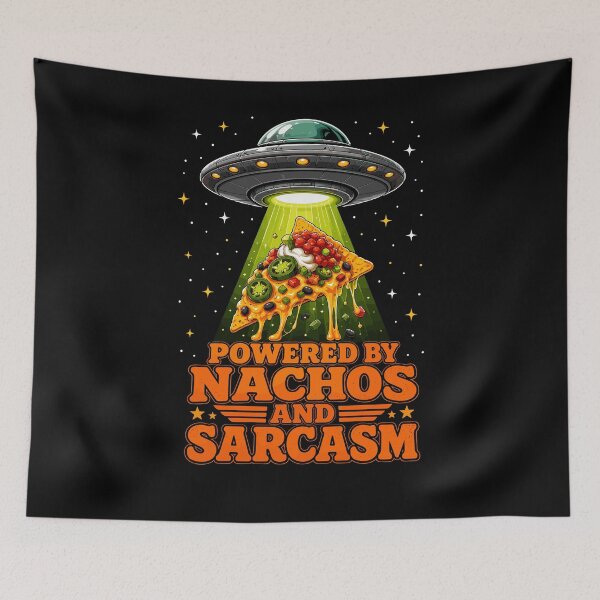 Item preview, Powered by Nachos and Sarcasm Funny Alien UFO designed and sold by JasKei-Designs.
