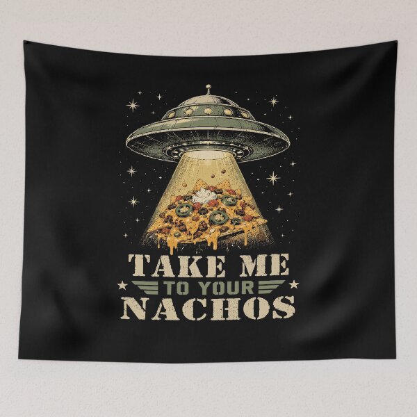Item preview, Take Me to Your Nachos Vintage UFO Food Pun designed and sold by JasKei-Designs.