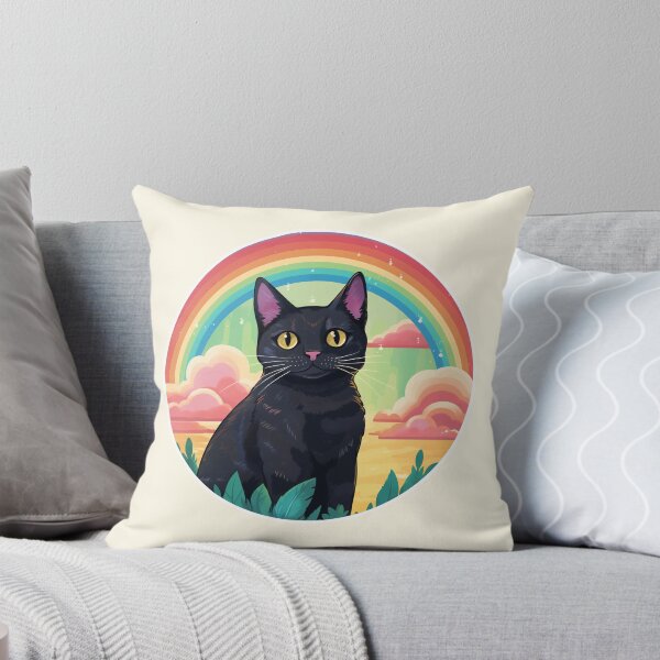 Item preview, Funny Black Cat Colorful Rainbow Cute Mom Dad Kids designed and sold by rafaeltto.